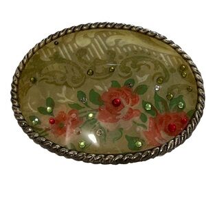 d.l. rhein Los Angeles Handmade Floral Belt Buckle southwestern rodeo stagecoach